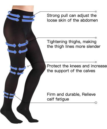 2 PCS Compression Pantyhose 20-30mmHg Support Stockings for Women - L Black Large (Pack of 2) - Buy Online on GoSupps.com
