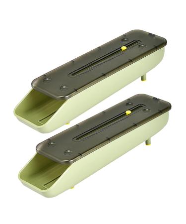 GLEAVI 2pcs Egg Storage Box Refrigerator Egg Drawer Eggs Egg Drawer for Refrigerator Egg Tray Crisper Green 33x9.2cm