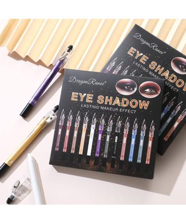 Sitovely 12-Piece Matte Eyeshadow Stick Set with Sharpener Cap - Long-Lasting Pearly Sparkle Glitter Eyeshadow Pencils - Buy Online on GoSupps.com