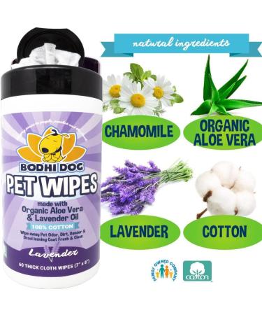 Pet Grooming Wipes | Conditions, Deodorizes Coat | No Parabens or SLS | Lavender Scent | Large Wet & Thick | Ideal for Dogs and Cats - Buy Online on GoSupps.com