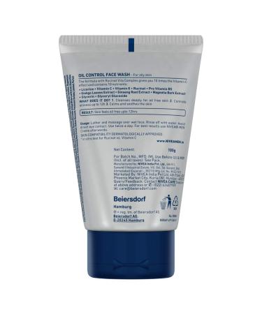 Nivea Men Oil Control Face Wash 10X Whitening - 100g/100ml - Buy Online on GoSupps.com