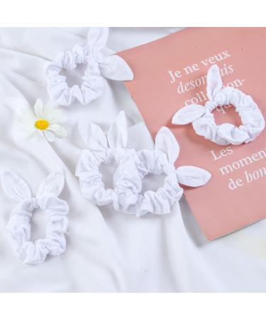 Mrriyai White Hair Tie Scrunch - 8 Elastic Ponytail Holders for Women & Girls | Stylish Hair Accessories - Buy Online on GoSupps.com