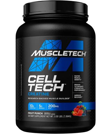 MuscleTech Cell-Tech Performance Series, Fruit Punch, 3.09 lb., Creatine HCl, Creatine Monohydrate and Carbohydrate Powder by MuscleTech