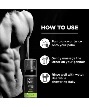 PEESAFE Men's Natural Intimate Wash with Tea Tree Essential Oil - Ayurvedic Men's Genital Wash - Buy Online on GoSupps.com