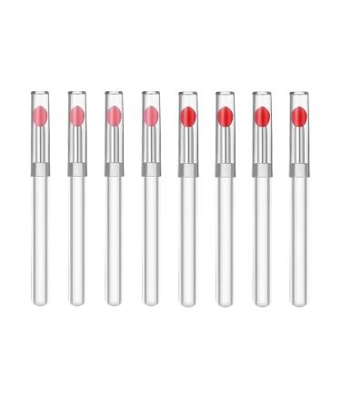 Silicone Lip Brushes 8 Pcs Eyeshadow and Lip Gloss Makeup Brushes Reusable Lip Gloss Applicators Lip Mask Beauty Tool Pink and Red