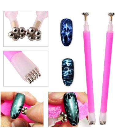 Nail Cat Eye Magnet Slice Double Head Magnet Stick Tool For 3D Magnetic Cat Eye Gel Magic Nail Art Manicure Professional Nail Art (Pink) - Buy Online on GoSupps.com