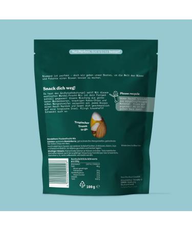 Nut Perfect Almond-Kokos Mango-Mix | Tropical Fruity Snack | Natural & Organic | Bio-Mango Bio-Coconut Spanish Almonds | 100g - Buy Online on GoSupps.com