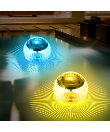 Yangun Solar Floating Pool Lights - 2 Pack LED Waterproof Underwater Lighting with 7 Color Change for Pool & Garden Decoration - Buy Online on GoSupps.com