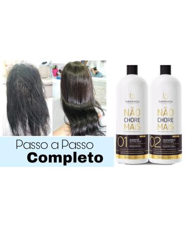 Borabella Nao Chore Mais No More Crying Brazilian Keratin Treatment 2x1000ml - Progressive Brush Smoothing & Straightening System for 100% Straight Volume-Reducing Hair - Buy Online on GoSupps.com