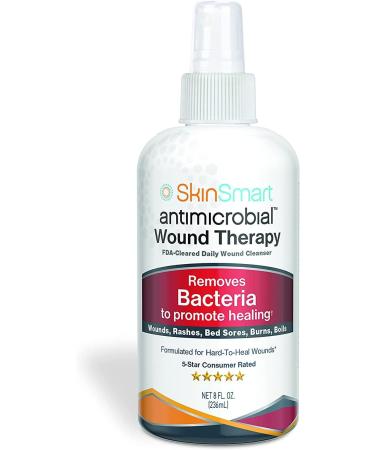 SkinSmart Antimicrobial Wound Therapy 8oz Clear Spray - Hypochlorous Acid for Safe Bacteria Removal & Healing - Pack of 1 - Buy Online on GoSupps.com