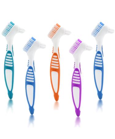 Qunliujiao 5 pieces prosthetic toothbrush toothbrush for prosthetic dentistry brush denture cleaner prosthesis brush prosthesis cleaner prosthesis brush for the third teeth prosthesis cleaning