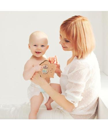 Wood Rattles for Babies | Sensory Teething Toys | Moxeupon Owl Baby Bite Ring for Teething Relief & Improved Vision - Buy Online on GoSupps.com