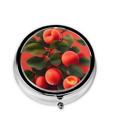 Red Apricotround Pill Box 3 Compartment Round Pill Box Organizer #Portable Travel Pill Box for Traveling.