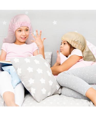 6 Pcs Kids Long Satin Bonnet Set - Adjustable Hair Cap for Girls, Sleeping Head Wrap for Curly Hair - Night Sleep Scarf for Braids - Buy Online on GoSupps.com