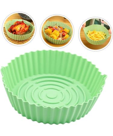 Zerodeko Air Fryer Pan Toaster Oven Pan Non Stick Baking Pan Oven Liner Silicone Air Fryer Mat Basket Round Green 19X19X6CM - Buy Online on GoSupps.com