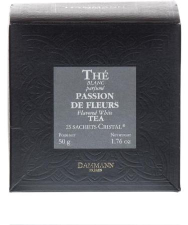 Passion de Fleurs White Tea - Flavored White Tea, Dammann Frères (25 Crystal Sachets, 50 g)