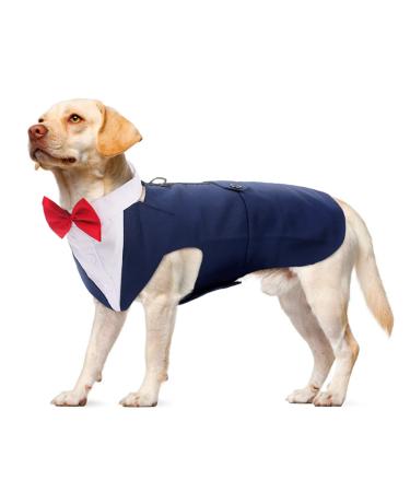 Dog Smoking Suit Dog Fly Wedding Formal Dog Smoking-Bandana Dog Wedding Outfit Dog Birthday Dogs Dogs Clothing For Christmas (Blue XL) XL (1 Sack) Blue
