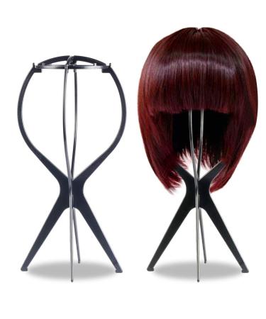 Wig Stand & Brush Combo: Portable Collapsible Wig Dryer Holder with Professional Comb - Black (2 Pack) - Buy Online on GoSupps.com