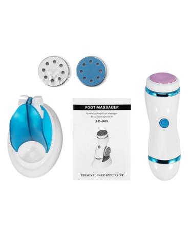 Qyebavge Electric Foot Scrubber and Exfoliator - Pedicure Device with 4 Replaceable Heads Waterproof Design for Dead Skin and Cuticle Removal Foot Massage Tool