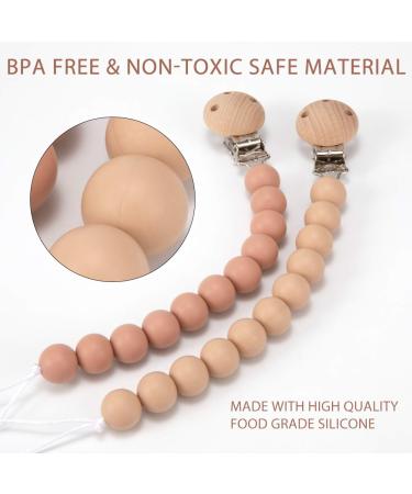 BPA-Free Silicone Pacifier Clip Holder for Baby - 2 Pack (White+Black) - Buy Online on GoSupps.com