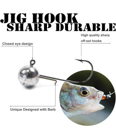 Buy 50pcs Round Head 5g Jig Heads for Rubber Fish - Premium Fishing Jig Hooks for International Shipping - Buy Online on GoSupps.com