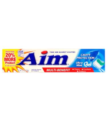 Aim Cavity Protection Anticavity Fluoride Toothpaste Ultra Mint 5.5 OZ 5.5 Fl Oz (Pack of 1)