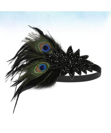 Minkissy 1920s Flapper Headband | Great Gatsby Vintage Hair Accessory | Roaring 20s Feather Hair Band for Women - Buy Online on GoSupps.com