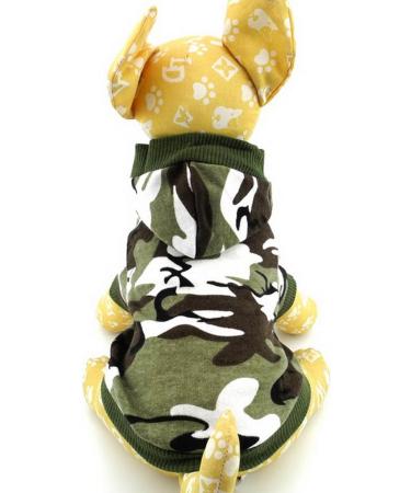 Smalllee Lucky Store - Camo Hoodie Shirt for Small Dogs | Boys Dog Clothes | Green M Mini-M (Chest: 42cm Back: 28cm) - Buy Online on GoSupps.com
