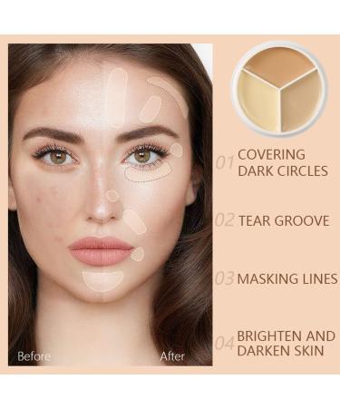 6 Colors Contour & Concealer Palette with Brushes - Facial Color Corrector, Bronzer, Highlighter - Makeup Kit - Buy Online on GoSupps.com