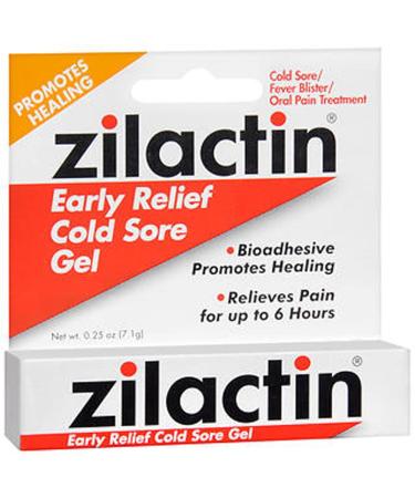 Zilactin Cold Sore Gel, Medicated Gel 0.25 oz