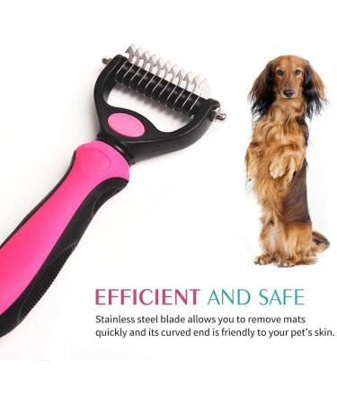 EMK Sports Professional Small Pet Dog Cat Comb Brush Grooming Comb Undercoat Rake Dematting Tool (Small Pink) - Buy Online on GoSupps.com
