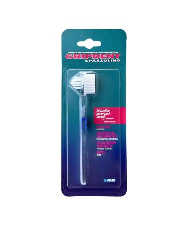 Gripdent toothbrush brush for denture - toothbrush for cleaning and hygiene of dentures - suitable for: dentures orthodontics bits and invisible orientation