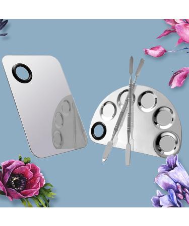 Sanwood Stainless Steel Makeup Palette - Professional Nail Art & Cosmetic Mixing Plate for Foundation & Blending | Small Square Design - Buy Online on GoSupps.com