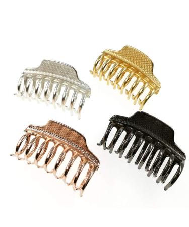 Minkissy Large Black Metal Hair Claw Clips - Jaw Clamp Barrette for Women - Perfect for Half Bun Hairstyles - Buy Online on GoSupps.com