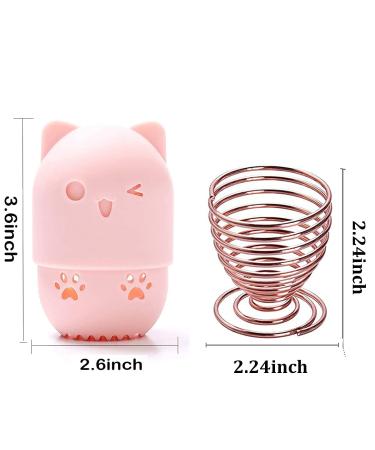 Makeup Sponge Holder Set: Beauty Blender Case, Drying Stand & Storage Containers - Pink/Gold - Buy Online on GoSupps.com