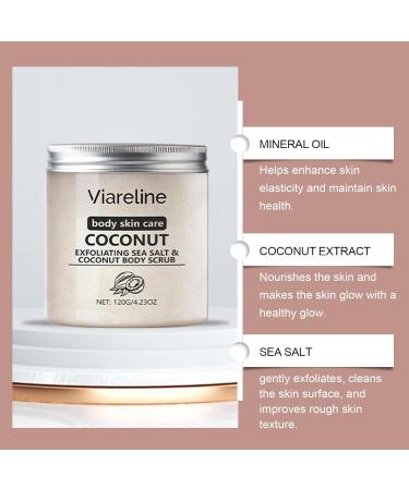 Viareline H Sea Salt Body Scrub Body Cleansing Smooth Moisturizing Skin Scrub (Coconut flavor) - Buy Online on GoSupps.com