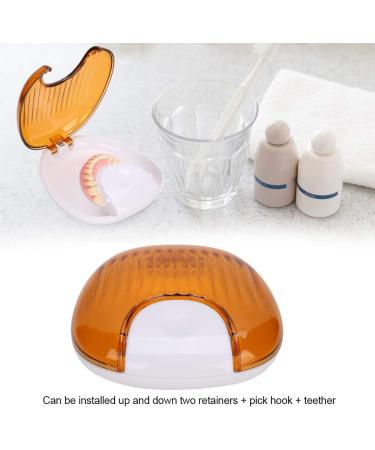 Portable Waterproof Orthodontic Retainer Case - Night Mouth Protection Box for All Ages (Orange on White) - Buy Online on GoSupps.com