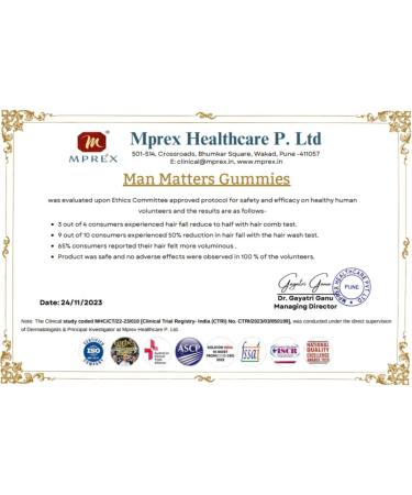 Man Matters Biotin Hair Gummies for Men | Keeps Hair Healthy and Strong | Strawberry Flavoured | Vitamin A Vitamin C Vitamin E & Zinc | 100% Vegetarian | 60 Days Pack 1 Count (Pack of 60) - Buy Online on GoSupps.com