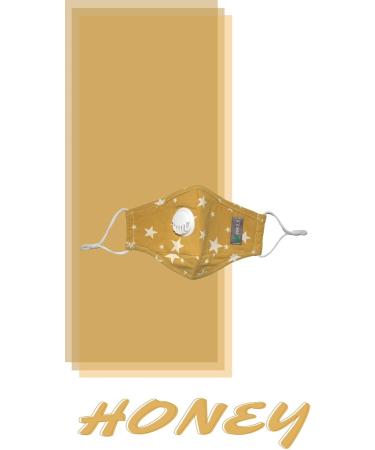 Reusable Washable Child Face Mask 100% Breathable Cotton Adjustable Ear Loops 10 Pack PM2.5 Carbon Filter (Honey) - Buy Online on GoSupps.com