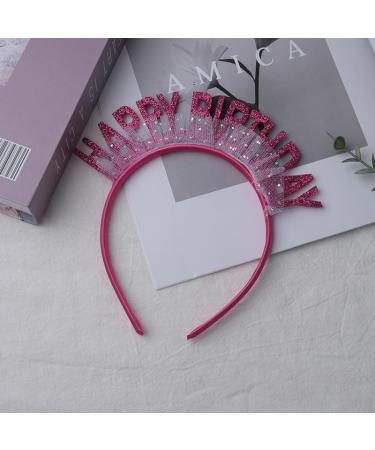 Guqqeuc Happy Birthday Tiara Birthday Crown Birthday Accessories for Women Girls Birthday Party Favours Birthday Headband Hairband Red - Buy Online on GoSupps.com