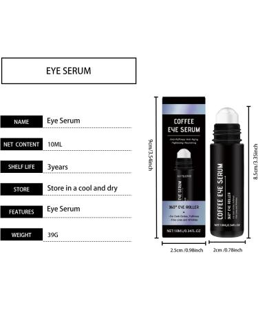  Hengxuan Anti Aging Coffee Eye Serum Dark Circles Treatment Anti Puffiness Eye Cream for Men Women Under Eye Brightening with Green Tea Extract (2) - Buy Online on GoSupps.com