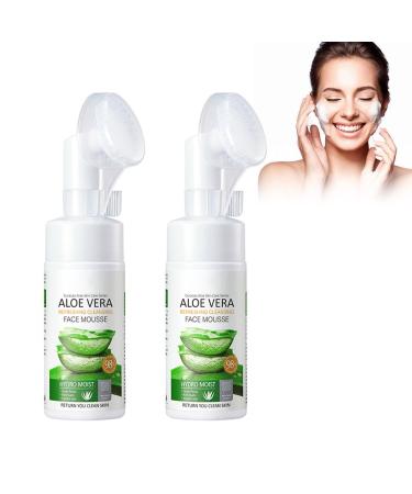 2PC Face Cleanser 120ml Skin Cleanser Deep Cleansing Makeup Remover for Facial Cleansing Gentle Facial Cleanser Smooth Skin Easy to Rinse Exfoliating Naturally