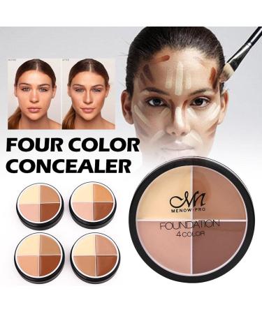 4 Colors Waterproof Correcting Concealer Cream for Dark Circles & Redness - Full Coverage Face Contour Palette - Buy Online on GoSupps.com