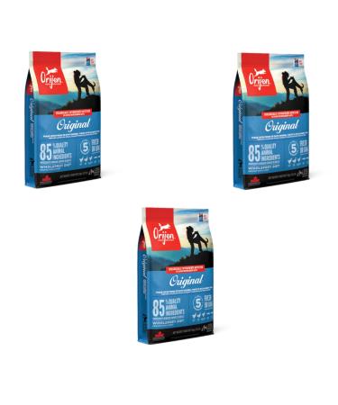 Orijen Original Dog | 3 Pack | 3 x 340 g | Complete Food for Adult Dogs | 85% High Quality Animal Ingredients | Coated with Freeze-Dried Raw Ingredients