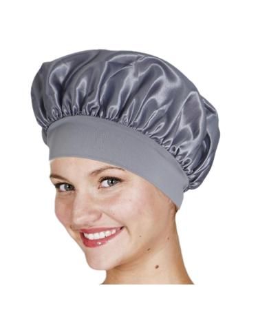 Sleeping Hair Towel Satin Hair Towel for Sleeping Hair Poping Towel Satin Hair Towel for Women Quick Drying Hair Turban Wrap Protective Anti-Frizz Satin Towel for Women Silver