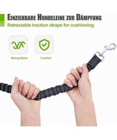 Snocyo Jogging Leash for Medium & Large Dogs | Elastic Reflective Dog Leash with Double Handle & Waist Belt | Perfect for Running & Exercise - Buy Online on GoSupps.com