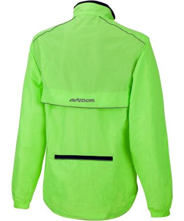 Airtracks Men's Multifunctional Bicycle Jacket - Windproof Water-Repellent Breathable Vest with Removable Sleeves - Reflective XL Neon for Running & Cycling - Buy Online on GoSupps.com