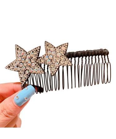 hgnxa Rhinestones Star Hair Comb for Teens Girl Fashion Hairpins SideClip K Hair Barrettes for Women Side Bangs Girl Hairpin