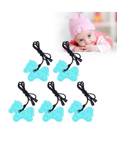 Sensory Chew Necklace for Home Use - Turquoise Green | Necklace Chewy Teether to Prevent Finger Sucking and Relieve Swelling with Beaded Edges - Buy Online on GoSupps.com