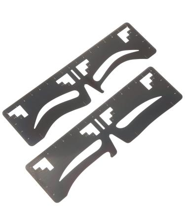 Healeved 2pcs Eyebrow Ruler Eyebrow Makeup Tools Eyebrow Shaping Stencil Brow Guide Stencil Brow Makeup Supplies Eyebrow Template Eyebrow Stencil Brow Guide Ruler Brow Guide Template 17x4.8cm Black